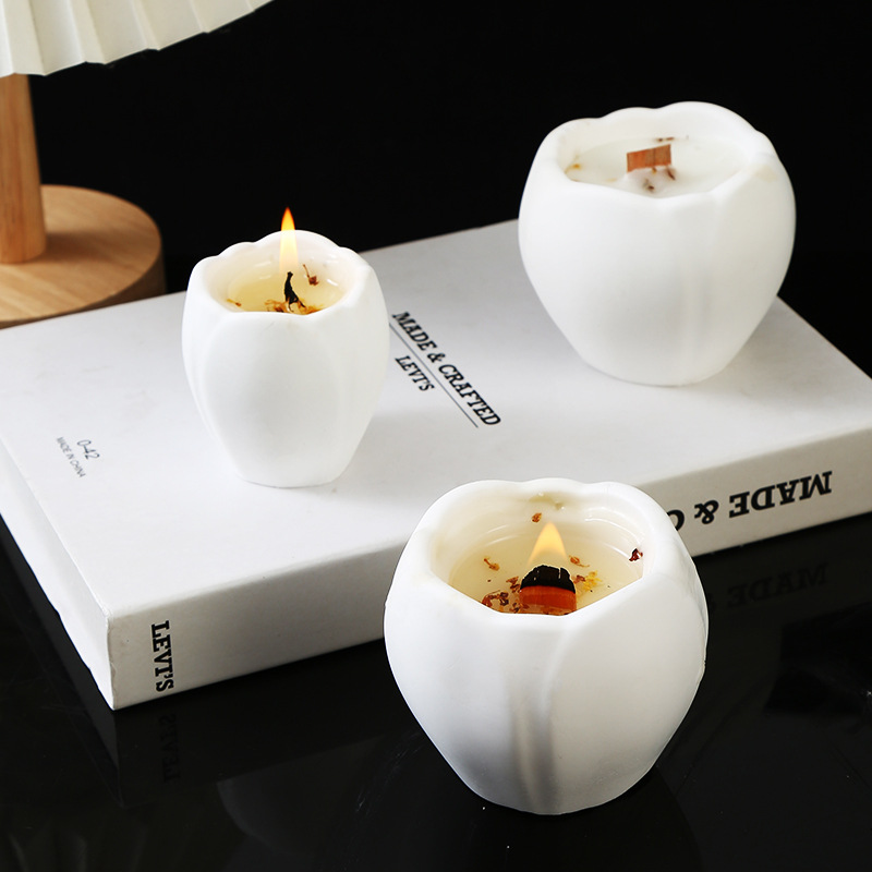 Soy Wax - เทียนอโรมาสำหรับตกแต่งบ้าน รูปทรงดอกทิวลิป กลิ่นหอมยาวนาน น้ำมันหอมระเหยธรรมชาติ รูปทรงถ้วยแมกโนเลีย